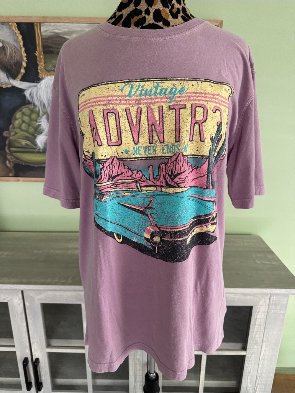 Vintage Adventure Graphic Tee - Mauve